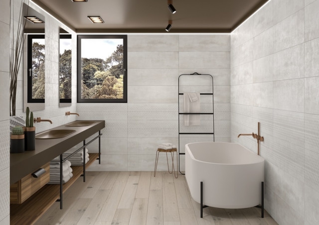 Channel White Bathroom Tiles